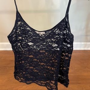 Navy blue lace camisole / tank top